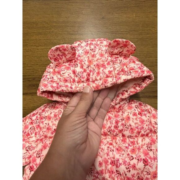 Old Navy Baby Girls' Water-Resistant Floral Puffer Jacket With Bear Ears 3-6 Mon - Picture 7 of 10